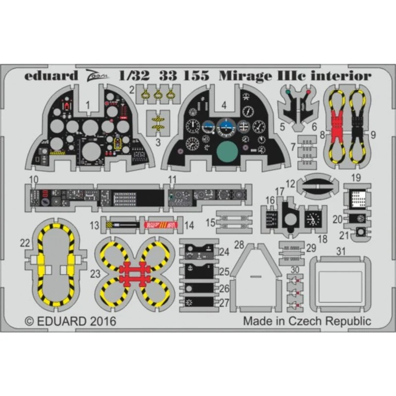 Dassault Mirage IIIc Interieur 1/32 (entworfen mit Italeri Kits verwendet werden)