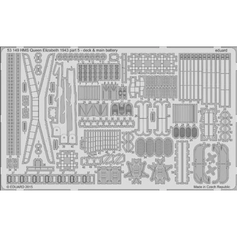 HMS Queen Elizabeth 1943 pt 5 - Deck & Hauptbatterien (entworfen mit Trumpeter-Kits verwendet werden)