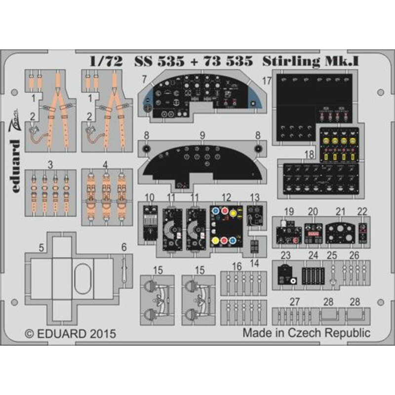 Short Stirling Mk.I (entworfen mit Italeri Kits verwendet werden) Zoom Sets sind vereinfachte Versionen der größeren Sets und 