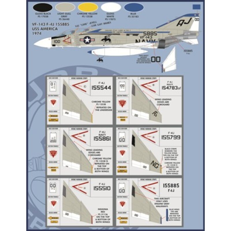 Airwing All-Stars: McDonnell Phantoms Teil 3 hat Optionen für sechs 1/48 F-4J Flugzeuge, die alle in der attraktiven Gull Grau ü