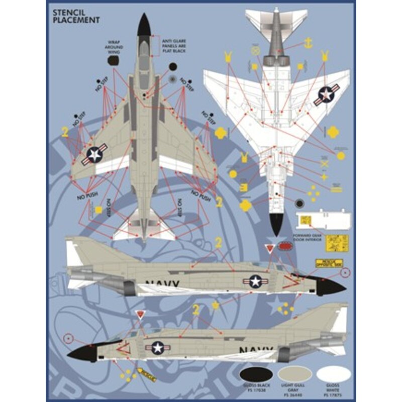 Airwing All-Stars: McDonnell Phantoms Teil 3 hat Optionen für sechs 1/48 F-4J Flugzeuge, die alle in der attraktiven Gull Grau ü