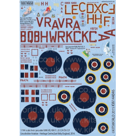 Decal Avro Lancaster B.Mk VII, NX611, LE-C / H DX-C / F Lincolnshire Aviation Heritage Centre, East Kirby England, 2014.Avro ​​L