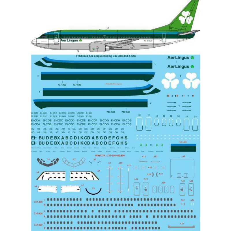 Aer Lingus 1970 Livree Boeing 737-300, 737-400, 737-500