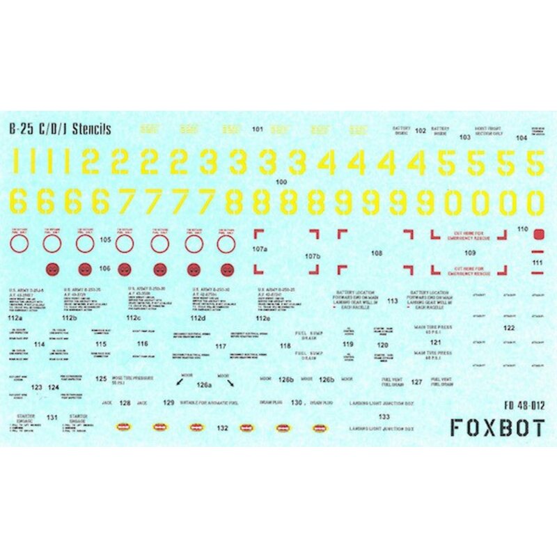 B-25C / D / J Mitchell Stencils