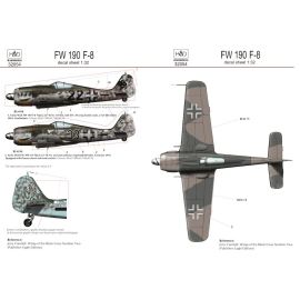 Decal Focke-Wulf Fw-190F-8 Luftwaffe schwarz 22 und 33 